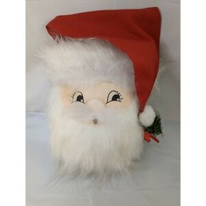 Overly Raker Santa Claus Head Plush 12 Inch Hanging USA Stuffed Animal Toy